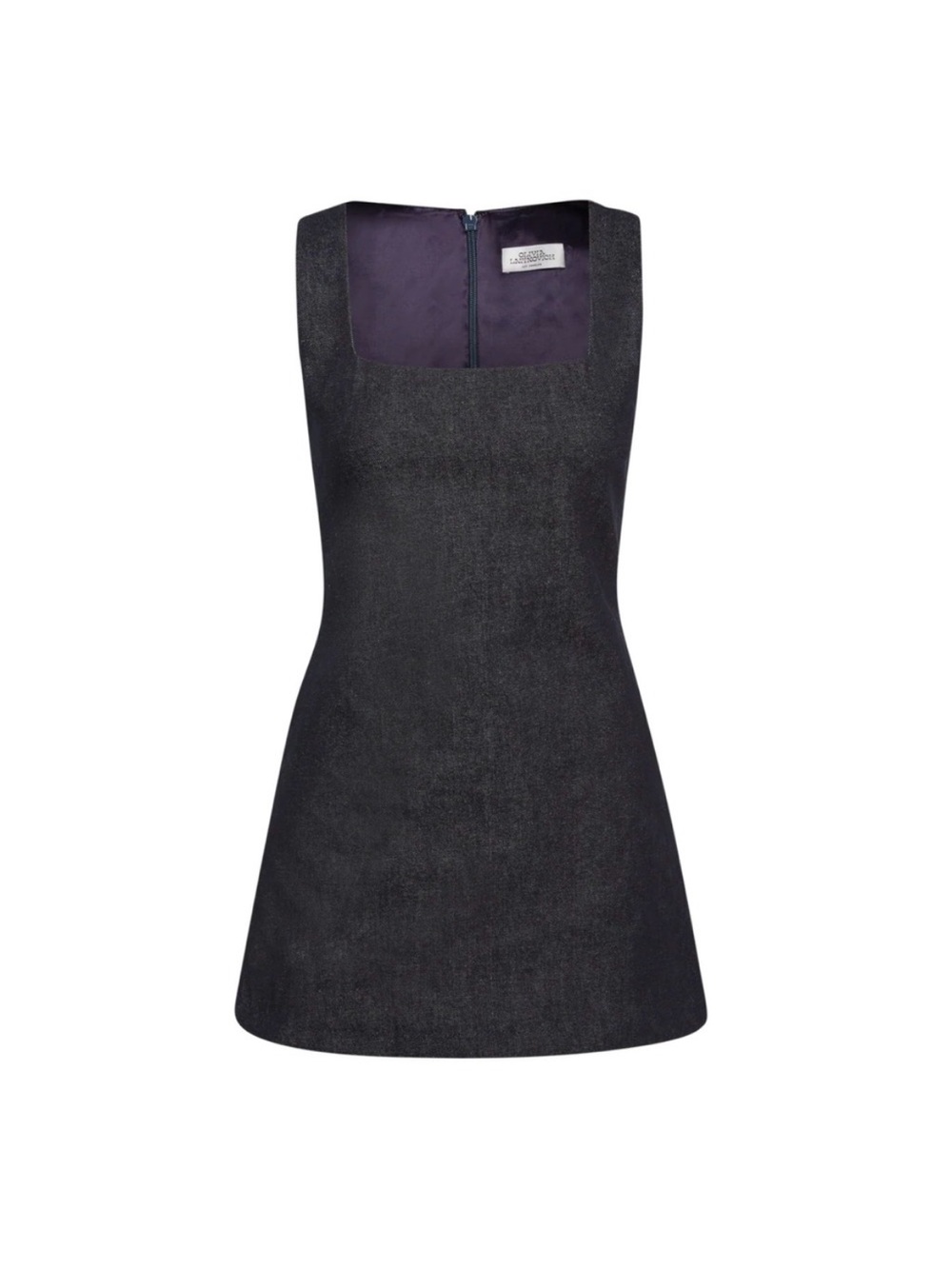 Square-Neck A-Line Mini Dress in denim